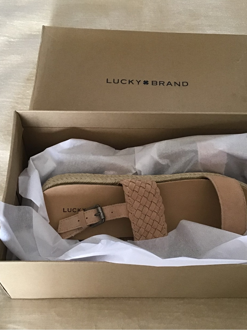 Lucky Brand Tan Woven Ankle-Strap Sandals - Picture 6 of 7